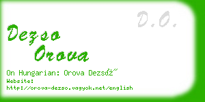 dezso orova business card